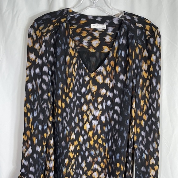 Equipment True Black Multi Geometric Bree silk Dress size extra small‎ - Picture 6 of 12